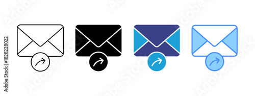 Mail icon set multiple style collection