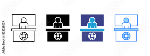 Live News icon set multiple style collection