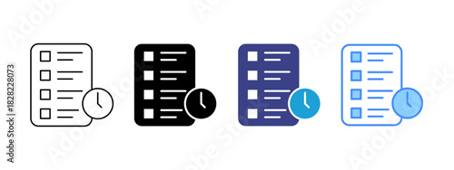 Agenda icon set multiple style collection