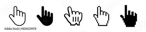 Hand cursor icon set, vector 10 eps.