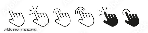 Hand cursor icon set, vector 10 eps.