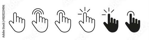 Touch screen finger hand press push, vector 10 eps.