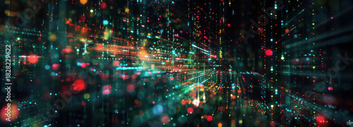 Wallpaper Mural Digital Maze: Capturing the essence of a digital landscape, a complex network of illuminated pathways intertwines to create a sense of interconnectedness and technological advancement. Torontodigital.ca