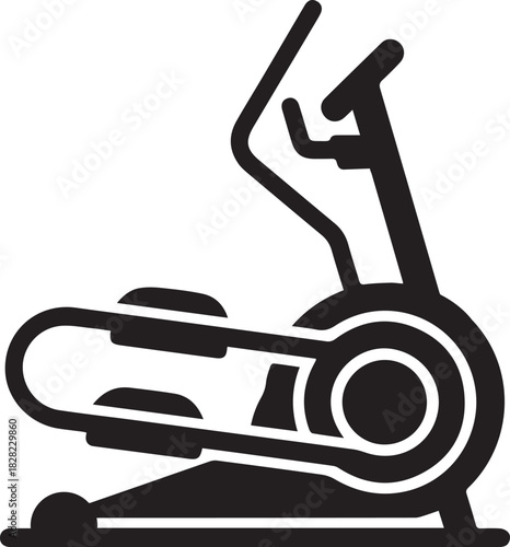 Elliptical machine icon silhouette