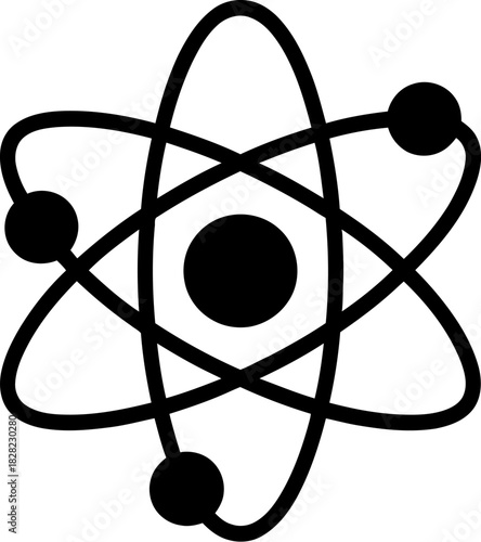 Atomic structure illustration on white background