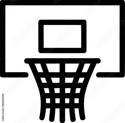 black basketball hoop icon clip art preview