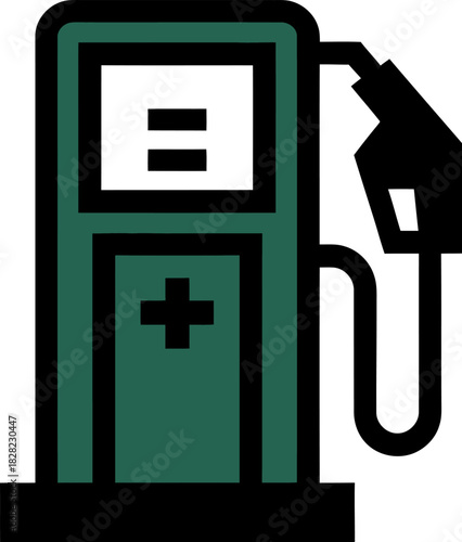 Gas pump icon with hose and nozzle