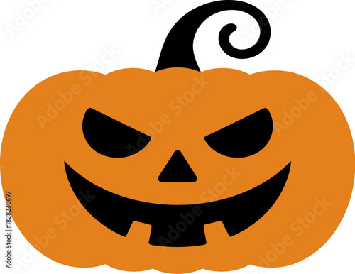 Jack-o-lantern with spooky face on light background