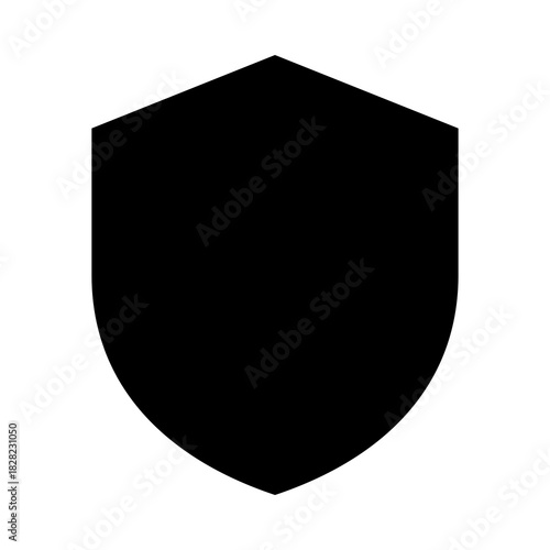 Shield of Security: A stark, black shield symbol, embodying concepts of defense and protection. A versatile emblem.