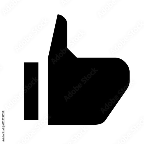 Thumb Up Icon: A minimalist black thumb up icon, a universal symbol of approval, agreement, and positive sentiment. Representing digital interaction, social media, and affirmation