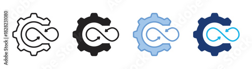 Transformation icon set multiple style collection