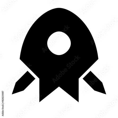 Creative Rocket Icon: A sleek, minimalistic black icon design of a rocket, representing themes of innovation and achievement.