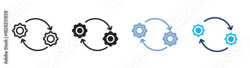 Transition icon set multiple style collection