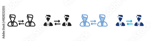 Change management icon set multiple style collection