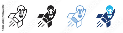 Innovation icon set multiple style collection