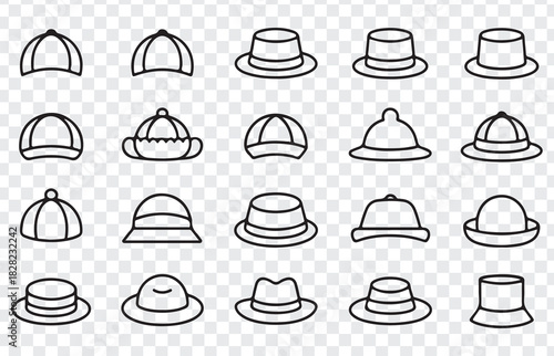 Vintage hat collection vector illustration