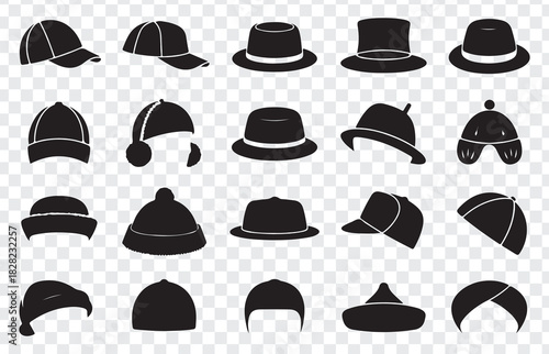 Vintage hat collection vector illustration
