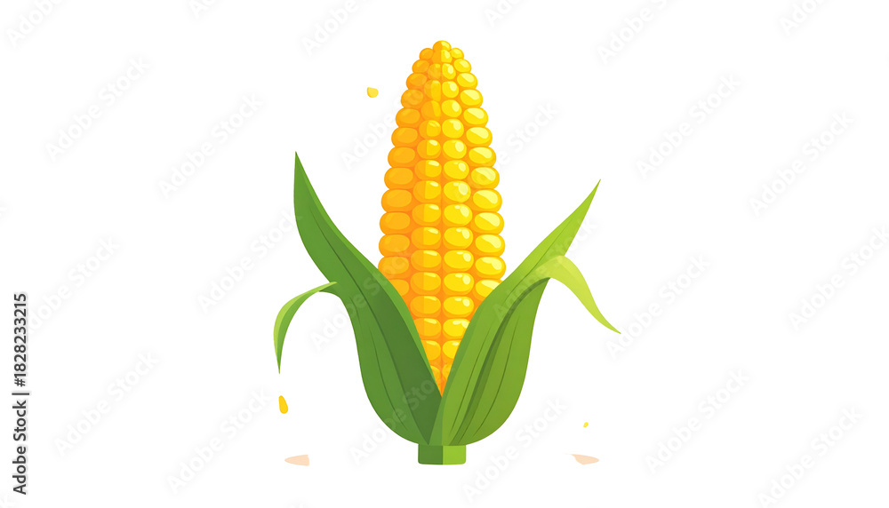 Obraz premium A bright yellow corn on the cob, husk partially open, against a black background