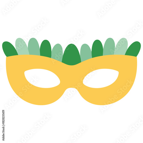 Carnival glasses for Purim holiday with leaf decorations isolated vector illustration on white background