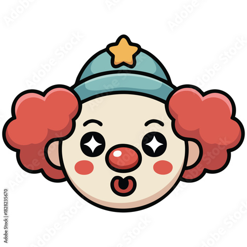 Festival clown entertainer isolated vector illustration on white background