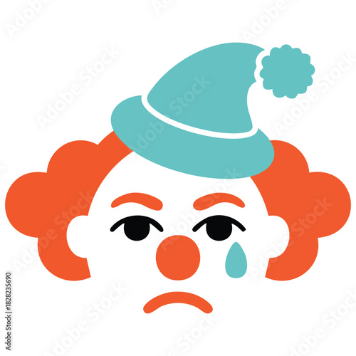 Carnival clown performer isolated vector illustration on white background
