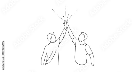 Two people giving each other a high five, symbolizing success and teamwork.