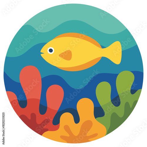 Fishing boat with jumping fish isolated vector illustration on white background