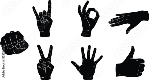 Collection of medieval castle silhouettes with towers, flags, walls and gateways for fantasy illustration, fairytale design, decoration, icon and graphic projects