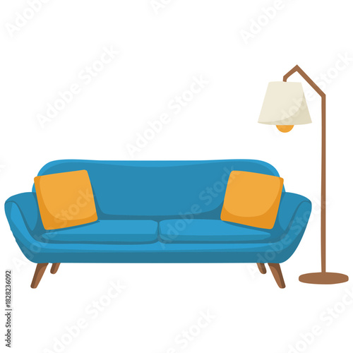 Sofa furniture living room icon vector illustration on white background