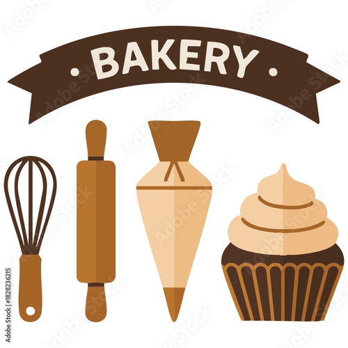Bakery shop design concept vector illustration eps graphic elements