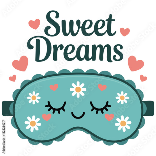 Womens relaxation sleep mask for good rest vector flat illustration