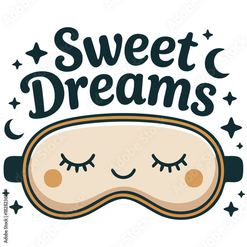 Comfortable sleep mask for relaxing night rest vector flat illustration