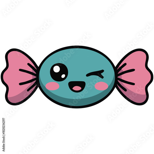 Cute packaged mint candy isolated on white background fruity sweet treat