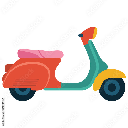 Motorcycle front view vector illustration in flat style vehicle