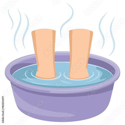 Beauty foot bath spa icon cartoon vector illustration for web design