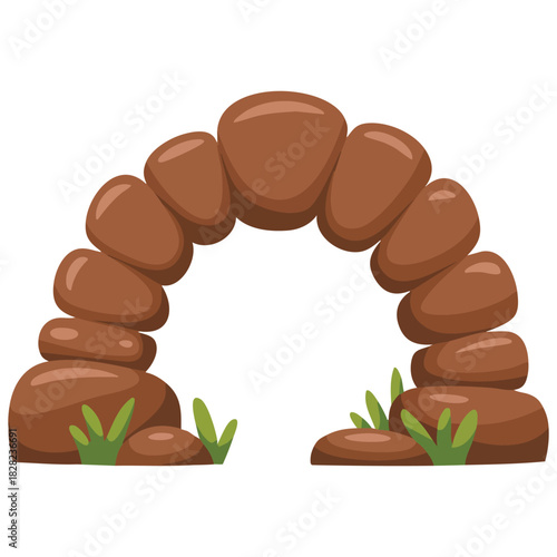 Aquarium stone arch icon cartoon vector for web design