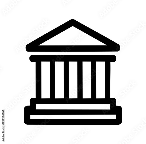  Cartoon Bank Building Icon Simple Design Icon Digital