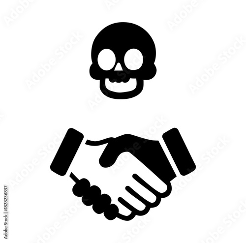  Cartoon Icon Hand shake Illegal Transaction Simple Design