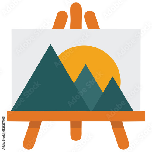 Painting picture board for artwork and creative projects isolated vector illustration on white background