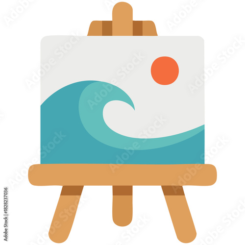 Picture painting board for artistic creations isolated vector illustration on white background