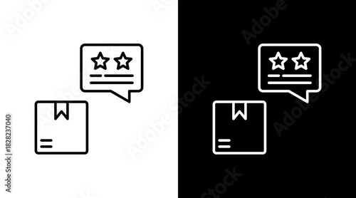 Product Review White Icon Set Design