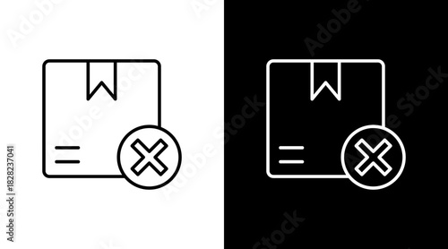 Out Of Stock White Icon Set Design