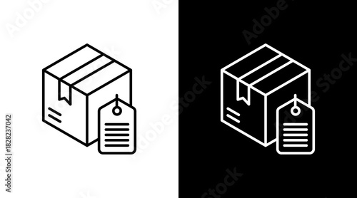 Product Tagging White Icon Set Design