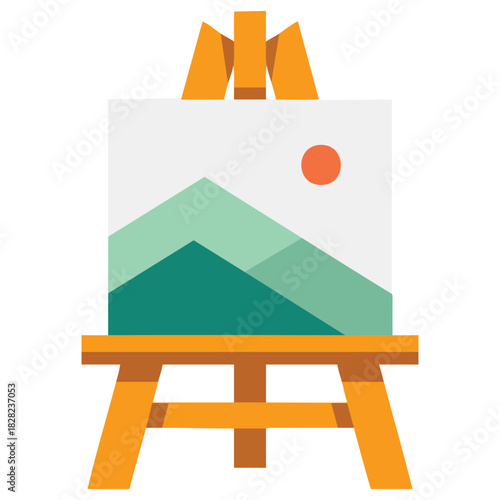 Creative picture board for painting artwork isolated vector illustration on white background