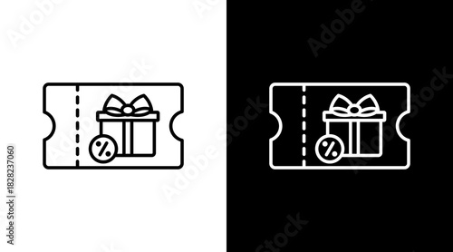 Shopping Coupon White Icon Set Design