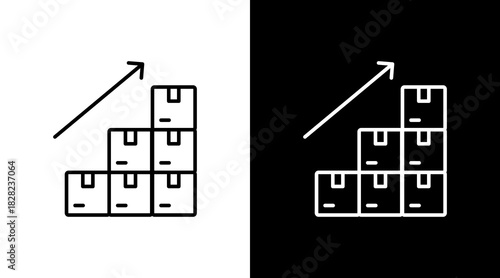 Stock Increase White Icon Set Design