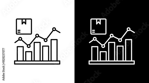 Product Stats White Icon Set Design