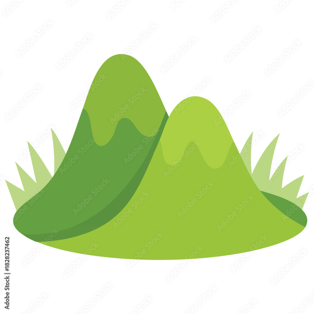 Fototapeta premium Tropical desert scene with two palm trees on sand isolated vector illustration on white background