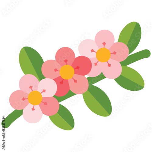 Big gray angular rock flat vector geological desert landscape isolated vector illustration on white background