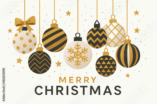 Festive Christmas ornament decorations with stars and a bow give a holiday season cheer, sending warm wishes and joyful greetings